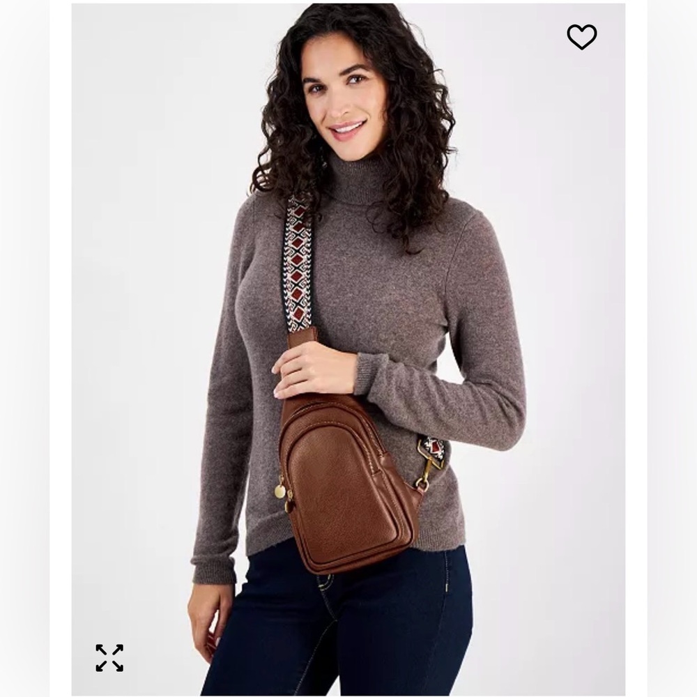 NWT~Webbing Strap Small Sling Bag~Tortoise Shell - Picture 2 of 6